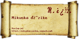 Mikuska Őzike névjegykártya